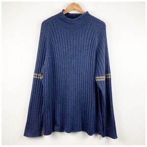 Bugle Boy Vintage Y2K Blue‎ Mock Neck Sweater Size XL